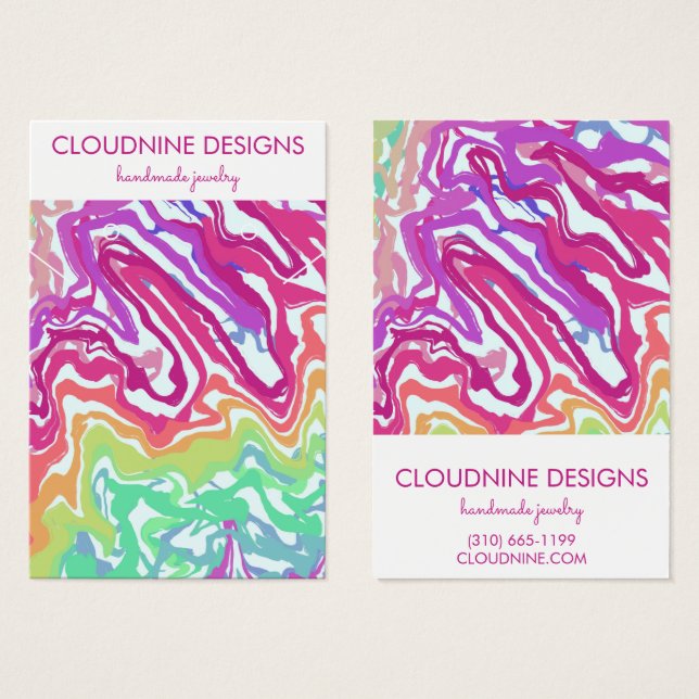 Colourful Paint Swirls Earring Necklace Jewellery (Front & Back)