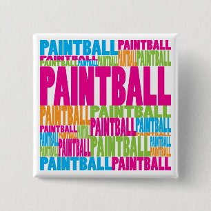 Colourful Paintball 15 Cm Square Badge