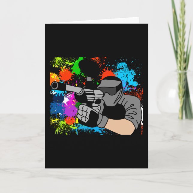 Colourful Paintball Motif Card (Front)