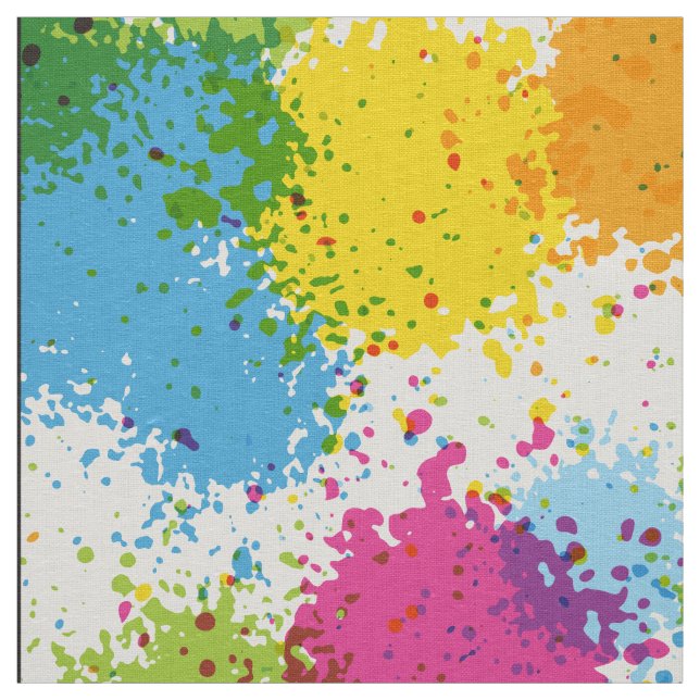 Colourful paintball Paint Design Fabric (Swatch)