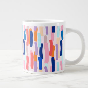 Colourful Paintbrush Stroke Pattern Large Coffee Mug