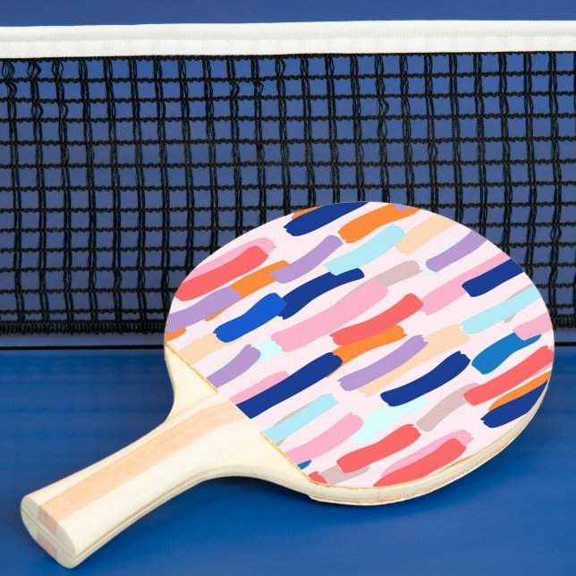 Colourful Paintbrush Stroke Pattern Ping Pong Paddle (Insitu)