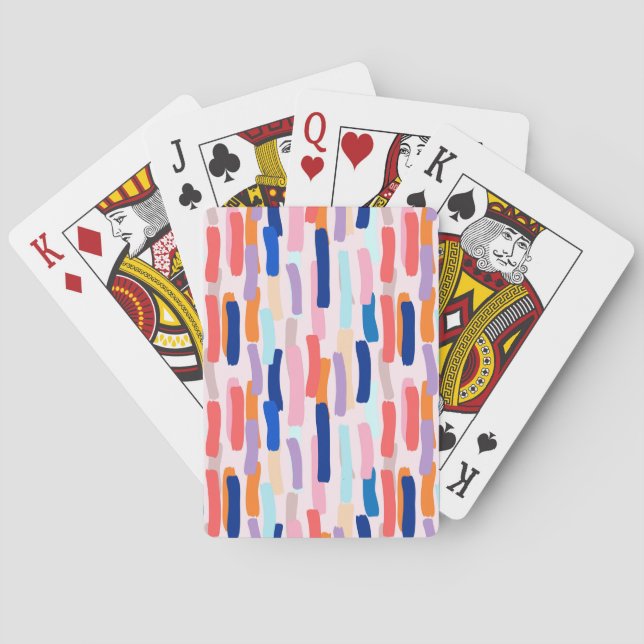 Colourful Paintbrush Stroke Pattern Playing Cards (Back)