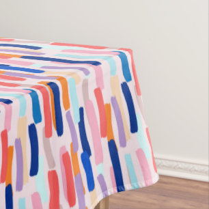 Colourful Paintbrush Stroke Pattern Tablecloth