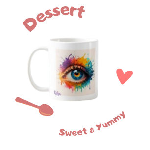 Colourful Painted Abstract Eye Coffee Mug