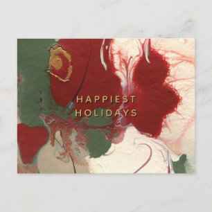 Colourful Painted Abstract Happiest Holiday Postcard