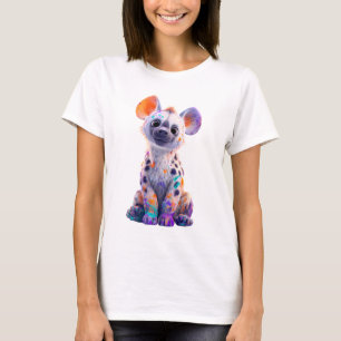 Colourful Painted Baby Hyena Illustration Women T-Shirt