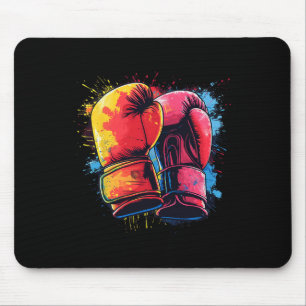 Colourful Painted Boxing Gloves On Artistic Boxing Mouse Pad