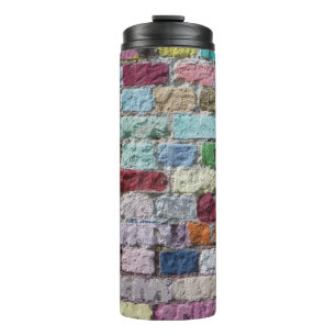 Colourful Painted Brick Wall Texture Thermal Tumbler