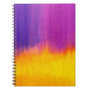 Colourful painted canvas as background. Art is cre Notebook