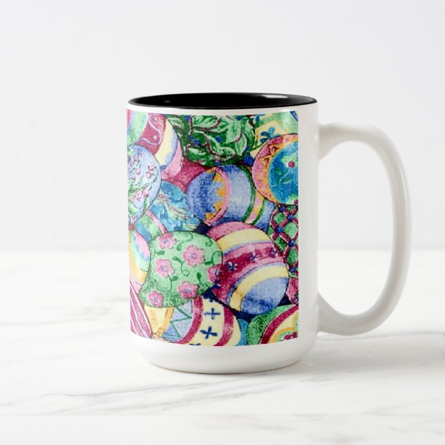 Colourful Painted Easter Eggs Coffee Mug (Right)