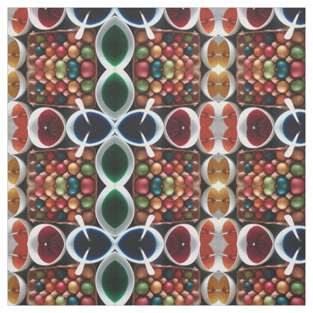 Colourful Painted Easter Eggs funny art fabric (Swatch)