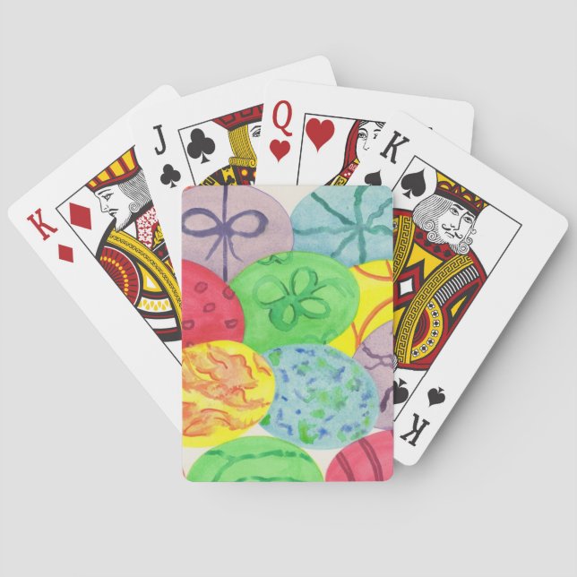 Colourful Painted Easter Eggs Playing Cards (Back)