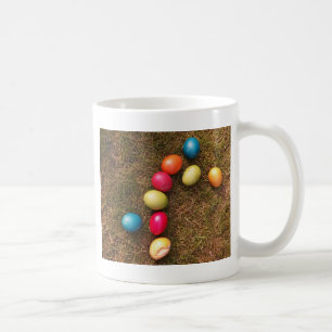 Colourful Painted Eggs in Garden, Easter Egg Coffee Mug