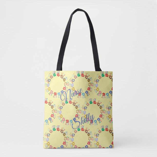 Colourful Painted Hands *Colour Customisable*  Tote Bag (Front)