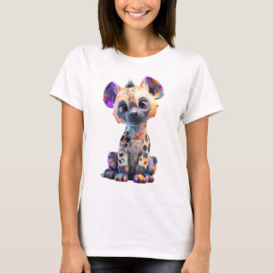 Colourful Painted Hyena Cub Portrait Women T-Shirt
