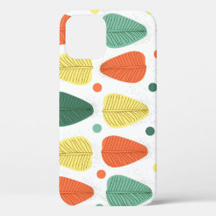 Colourful painted leaves, bright business backgrou iPhone 12 case