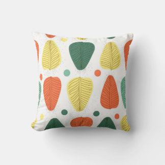 Colourful painted leaves, bright business backgrou cushion
