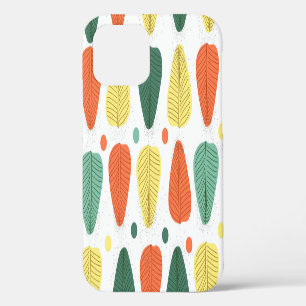Colourful painted leaves, bright business backgrou iPhone 12 case