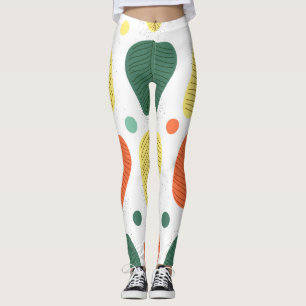 Colourful painted leaves, bright business backgrou leggings