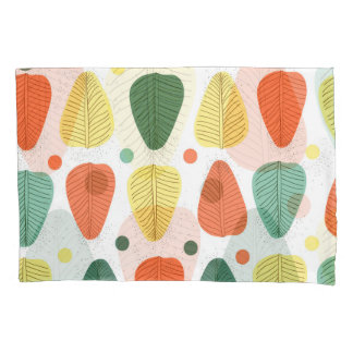 Colourful painted leaves, bright business backgrou pillowcase