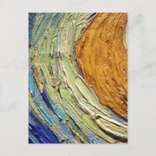 Colourful Painted Orange and Blue Details Van Gogh Postcard