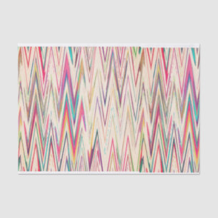 Colourful Painted Sine Waves Tissue Paper