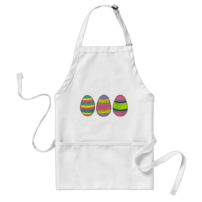 Colourful Painted Striped Happy Easter Egg Hunt Standard Apron (Front)