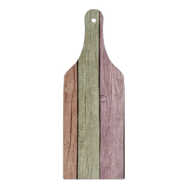 Colourful Painted Weathered Wood Cutting Board (Front)