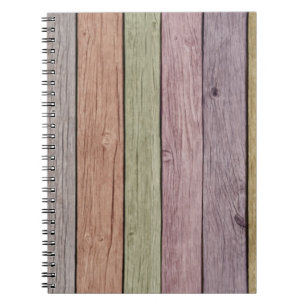 Colourful Painted Weathered Wood Notebook