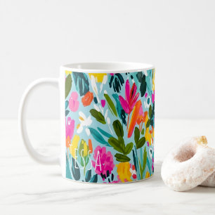 Colourful Painterly Botanical Art Coffee Mug