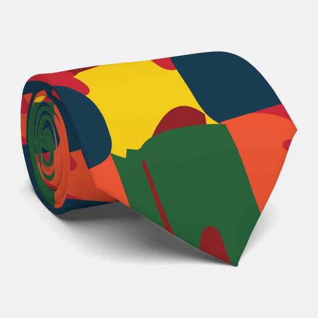 Colourful Painting Abstract  Tie (Rolled)