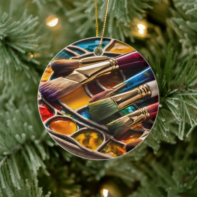 Colourful Painting  Ceramic Ornament (Tree)