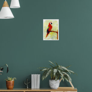 Colourful Painting Macaw Parrot Poster