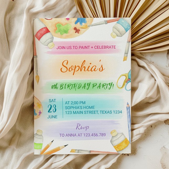 Colourful Painting Pastel Birthday Invitation (Creator Uploaded)