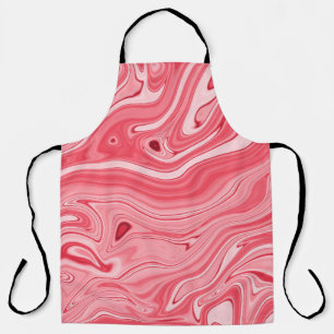 Colourful paintings of marbling, red marble ink pa apron