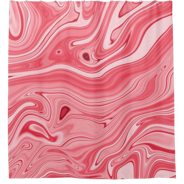 Colourful paintings of marbling, red marble ink pa shower curtain (Front)