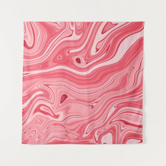 Colourful paintings of marbling, red marble ink pa tapestry (Front)