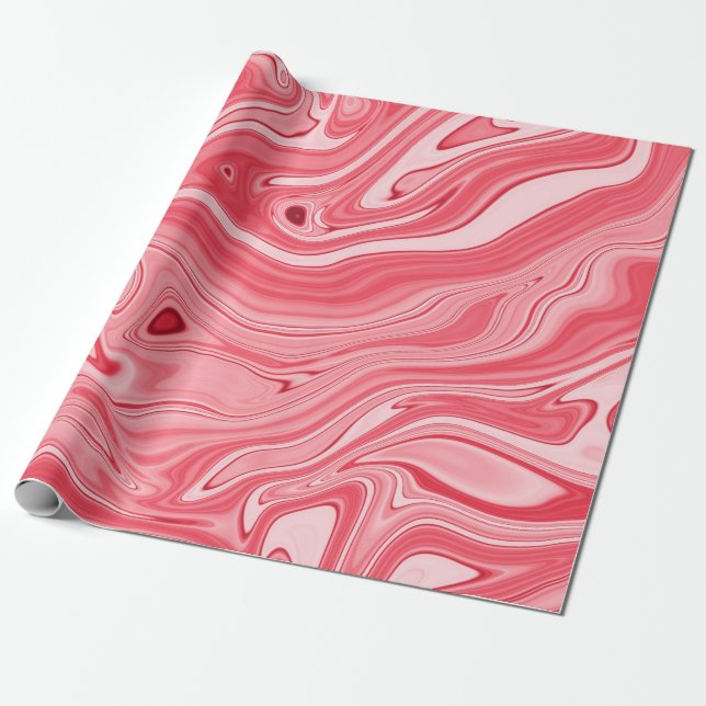 Colourful paintings of marbling, red marble ink pa wrapping paper (Unrolled)