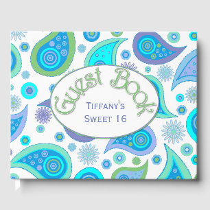 Colourful Paisley All Purpose Custom Guest Book
