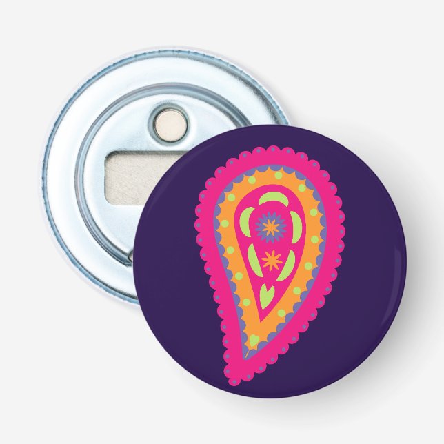 Colourful Paisley Bottle Opener (Front)