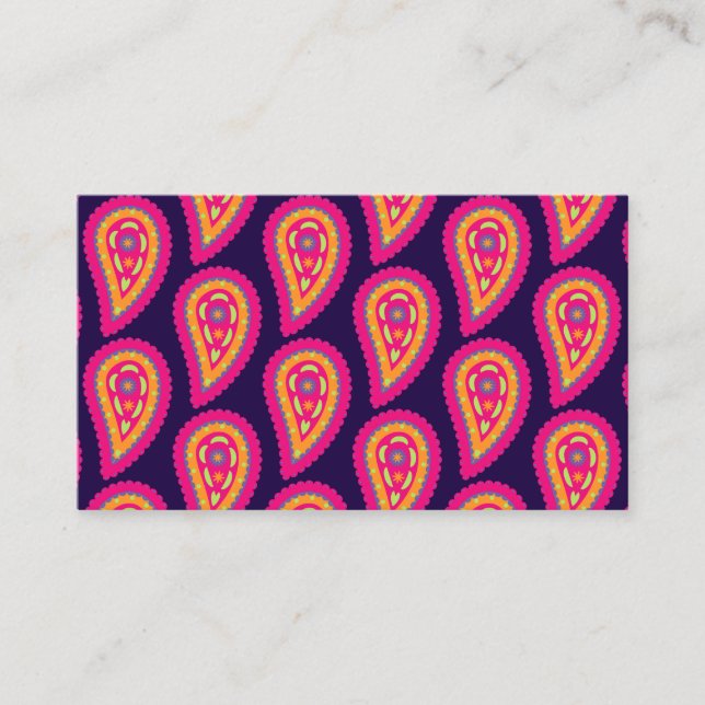 Colourful Paisley Business Card (Front)