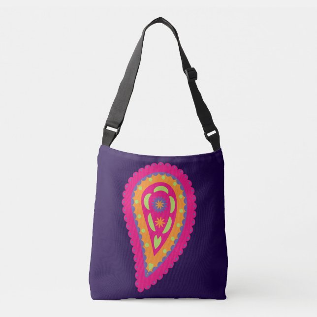 Colourful Paisley Crossbody Bag (Front)