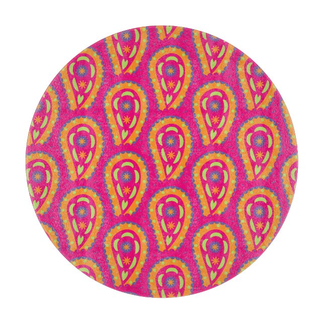 Colourful Paisley Cutting Board (Front)