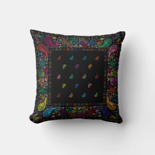 Colourful Paisley Design Cushion