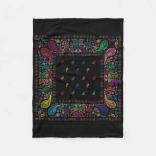 Colourful Paisley Design Fleece Blanket