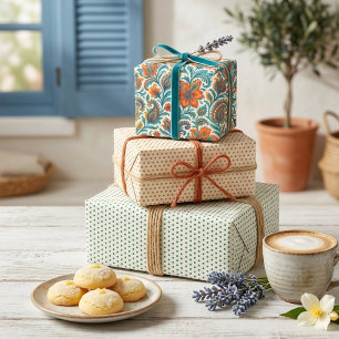 Colourful Paisley Floral Art Pattern Wrapping Pape Paper Sheet