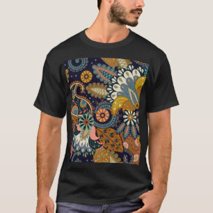 Colourful Paisley: Floral Indian Wallpaper. T-Shirt