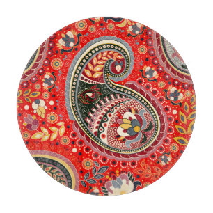 Colourful Paisley Indian Seamless Pattern Cutting Board