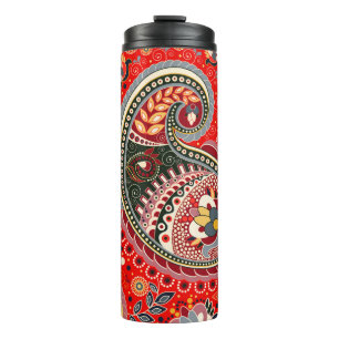 Colourful Paisley Indian Seamless Pattern Thermal Tumbler